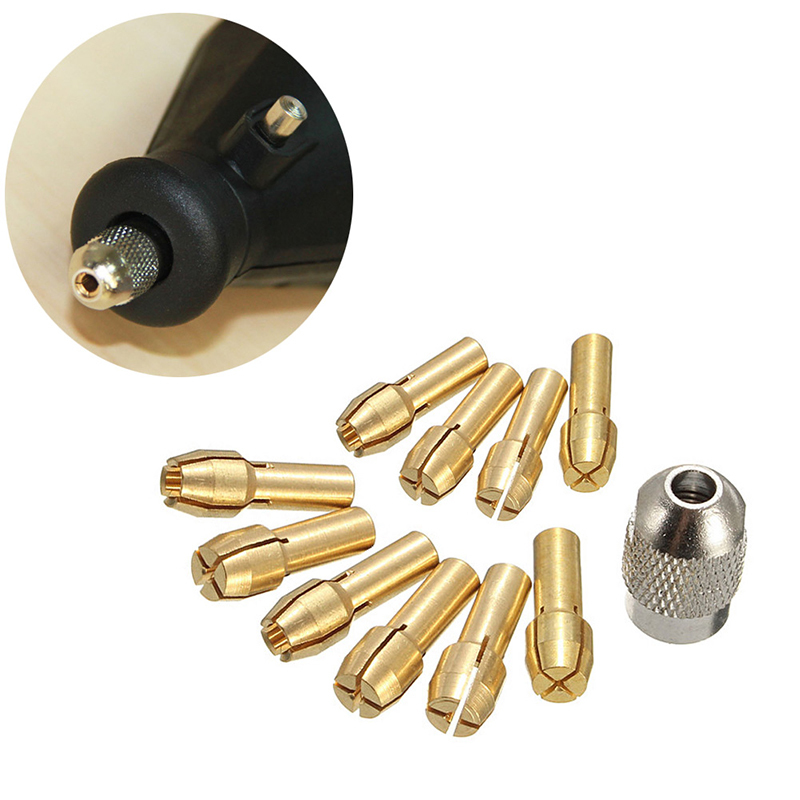 10Pcs 0.5-3.2 Mm Messing Boor Chuck Spantang Bits 4.3 Mm Shaft For Dremel Rotary Tool Drop Ship