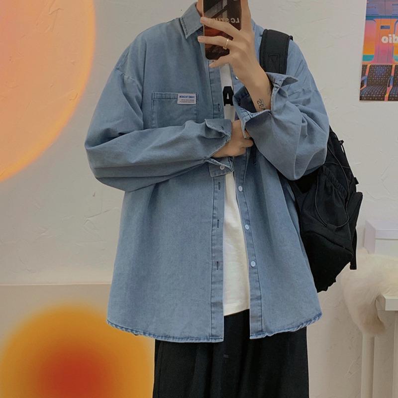 Men's Casual Shirts PR Denim Shirt Long Sleeve Label For Men Spring Autumn Streetwear Male Fashion Blue Jackets, White;black
Men's Casual Shirts PR Denim Shirt Long Sleeve Label For Men Spring Autumn Streetwear Male Fashion Blue Jackets, White;black