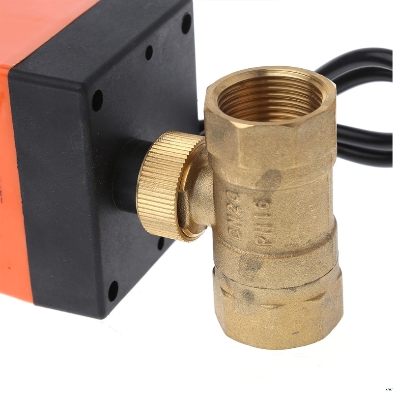 DN15/DN20/DN25 Electric motorized brass Bullet crane DN20 Ac 220V 2 Way 3-wire Met actuator