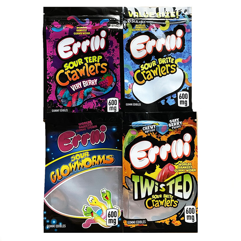errlli sour crawlers edible plastic packaging bags very berry glow worms twisted shark 600mg smell proof package
errlli sour crawlers edible plastic packaging bags very berry glow worms twisted shark 600mg smell proof package