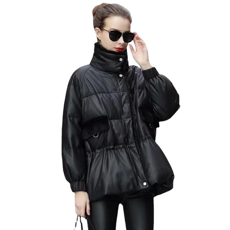 Women's Leather & Faux 2021 Women Winter Coat Elegant Slim Female Down Jacket Collar Sheepskin Overcoat OK1298, Black
Women's Leather & Faux 2021 Women Winter Coat Elegant Slim Female Down Jacket Collar Sheepskin Overcoat OK1298, Black