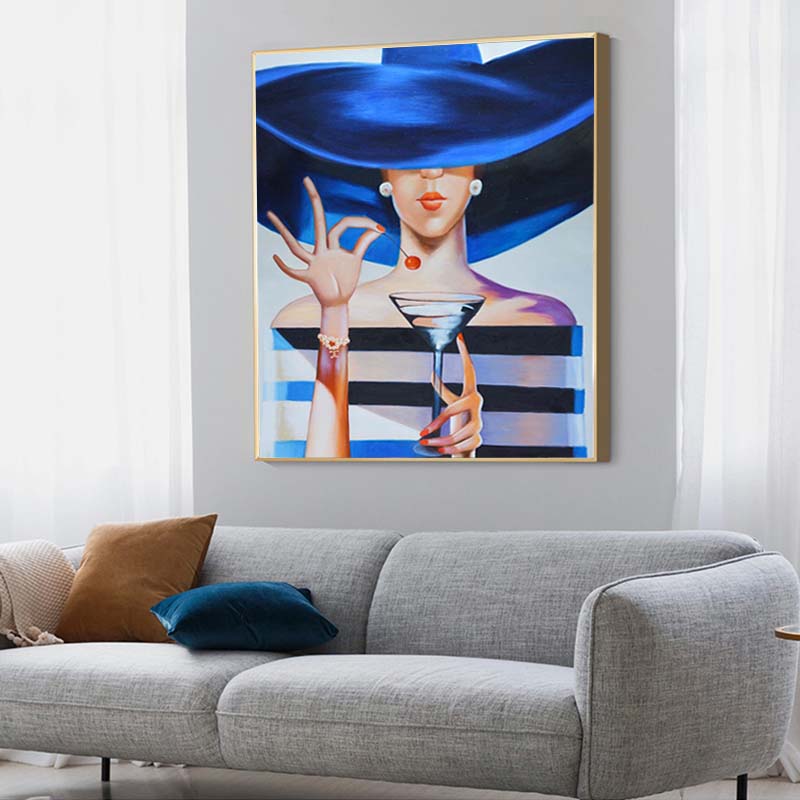 Drinking Woman Canvas Painting Character Oil Painting Prints Wall Art Posters and Prints Cuadros Wall Picture For Bedroom Decor