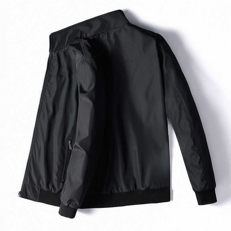 MANTLCONX Solid Color Casual Jacket Men Spring Autumn Outerwear Mens Jackets for Male Coats Windbreaker Zipper Pocket Overcoats 211009