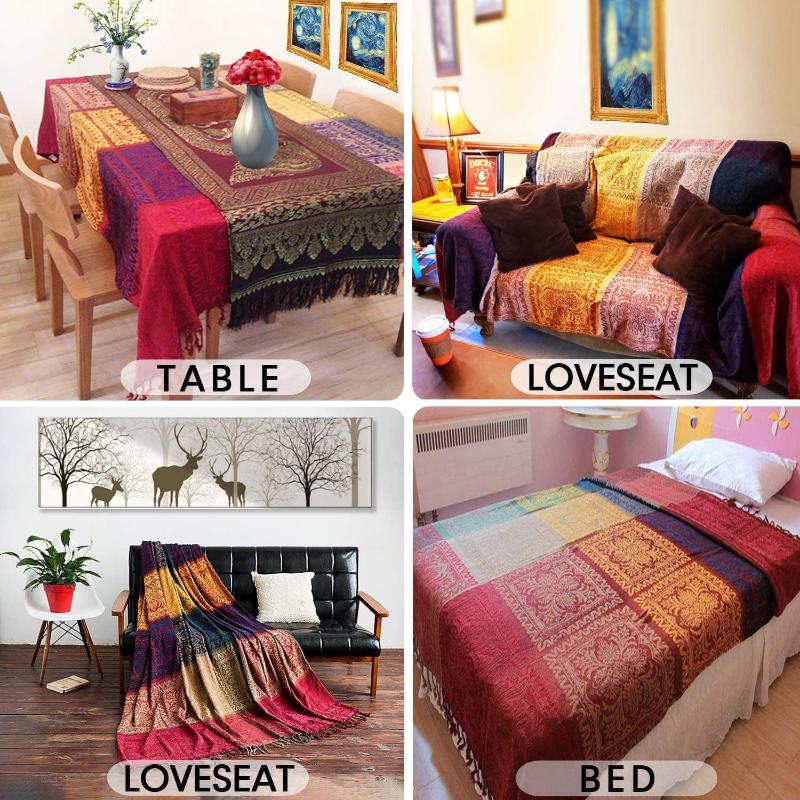 Geometry Throw Blanket Bohemian Sofa Cover Plaid Non-slip Stitching Chenille Blankets Bedspread Tapestry Decorative Slipcover Co