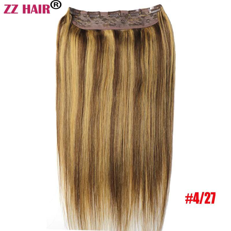 16"-28" One Piece Set 160g 100% Brazilian Remy Clip-in Human Hair Extensions 5 Clips Natural Straight