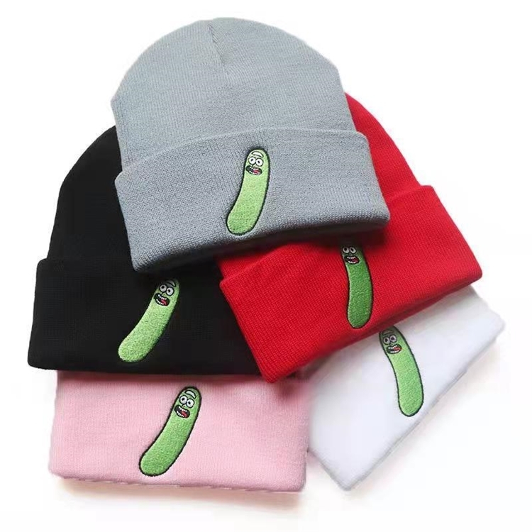 Beanies sale New Rick Mick Morty cucumber knitted hat funny animation embroidery hip hop autumn and winter men's women's cold