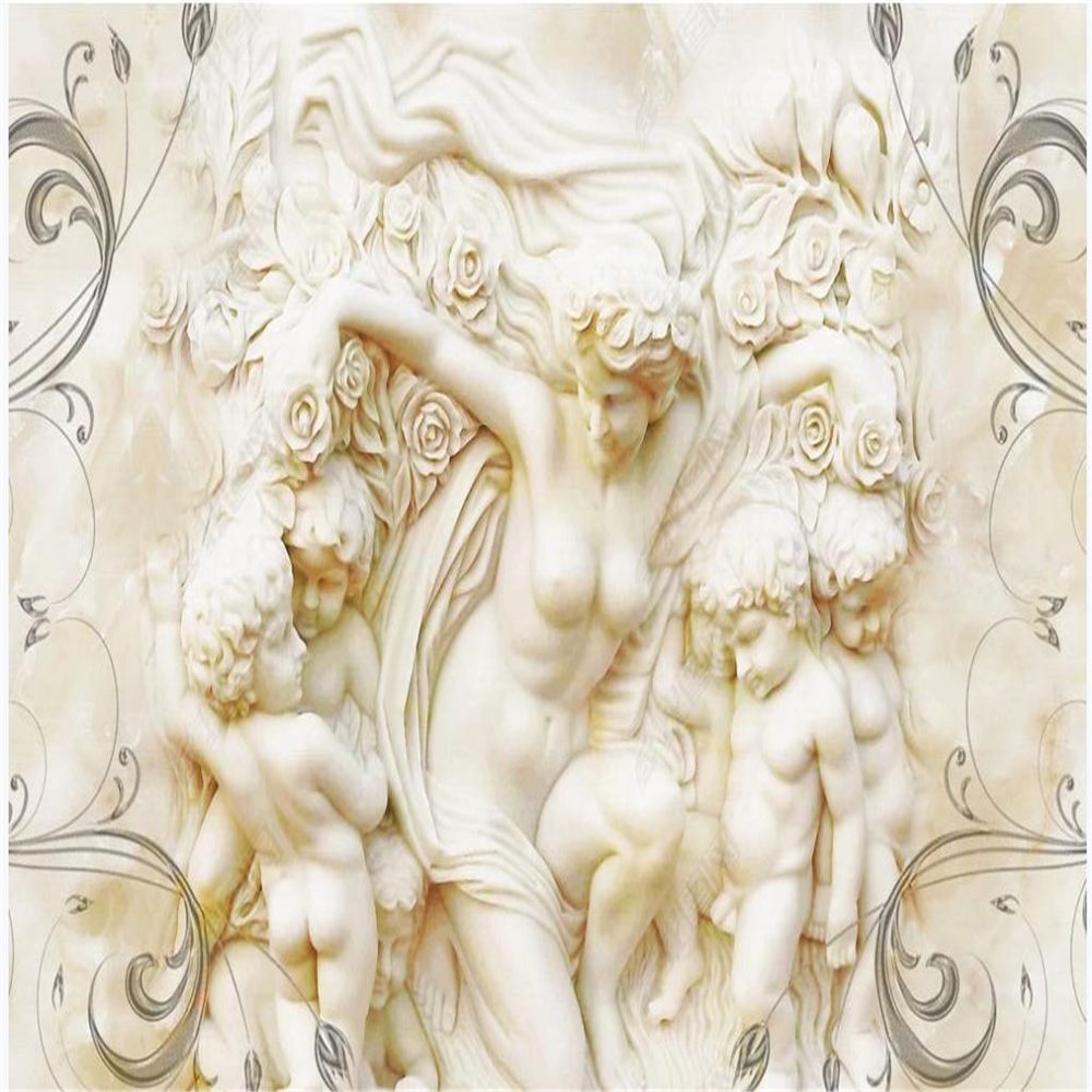 European murals wallpaper for living room classical poetry 3D marble wallpapers relief background wall