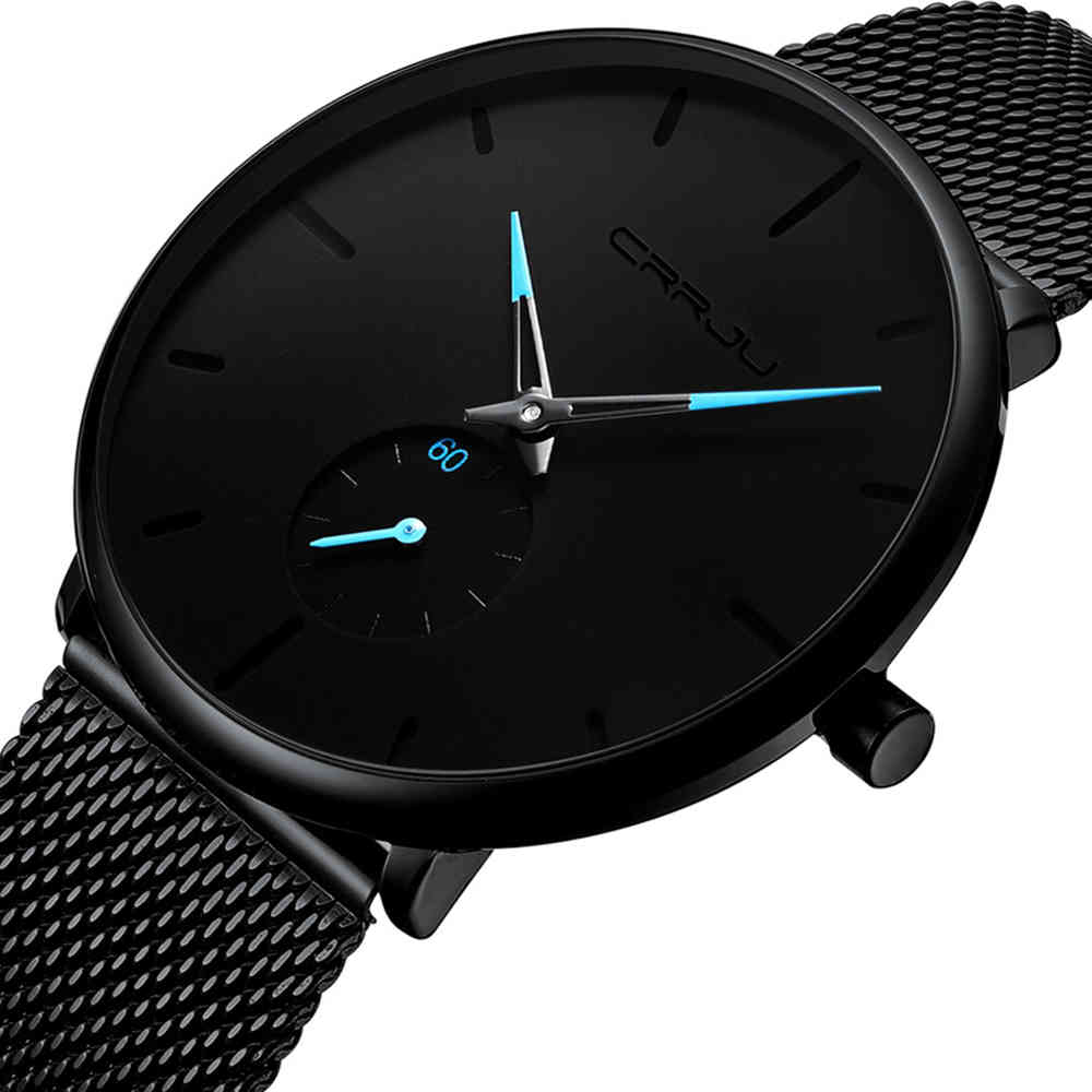 Watch CRRJU Fashion Mens Watches Luxury Date Quartz Watch Men Casual Slim Mesh Waterproof Sport Watch Relogio Masculino 210517, Black blue
Watch CRRJU Fashion Mens Watches Luxury Date Quartz Watch Men Casual Slim Mesh Waterproof Sport Watch Relogio Masculino 210517, Black blue