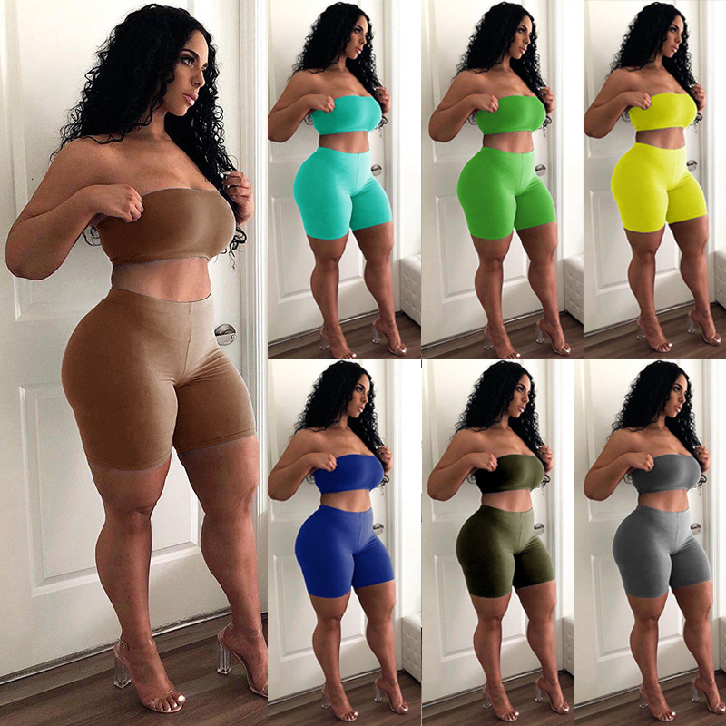 women sexy 2 two piece outfits sets fitness workout elastic tight wrap chest crop top biker shorts summer suit streetwear plus size clothing, Gray
women sexy 2 two piece outfits sets fitness workout elastic tight wrap chest crop top biker shorts summer suit streetwear plus size clothing, Gray