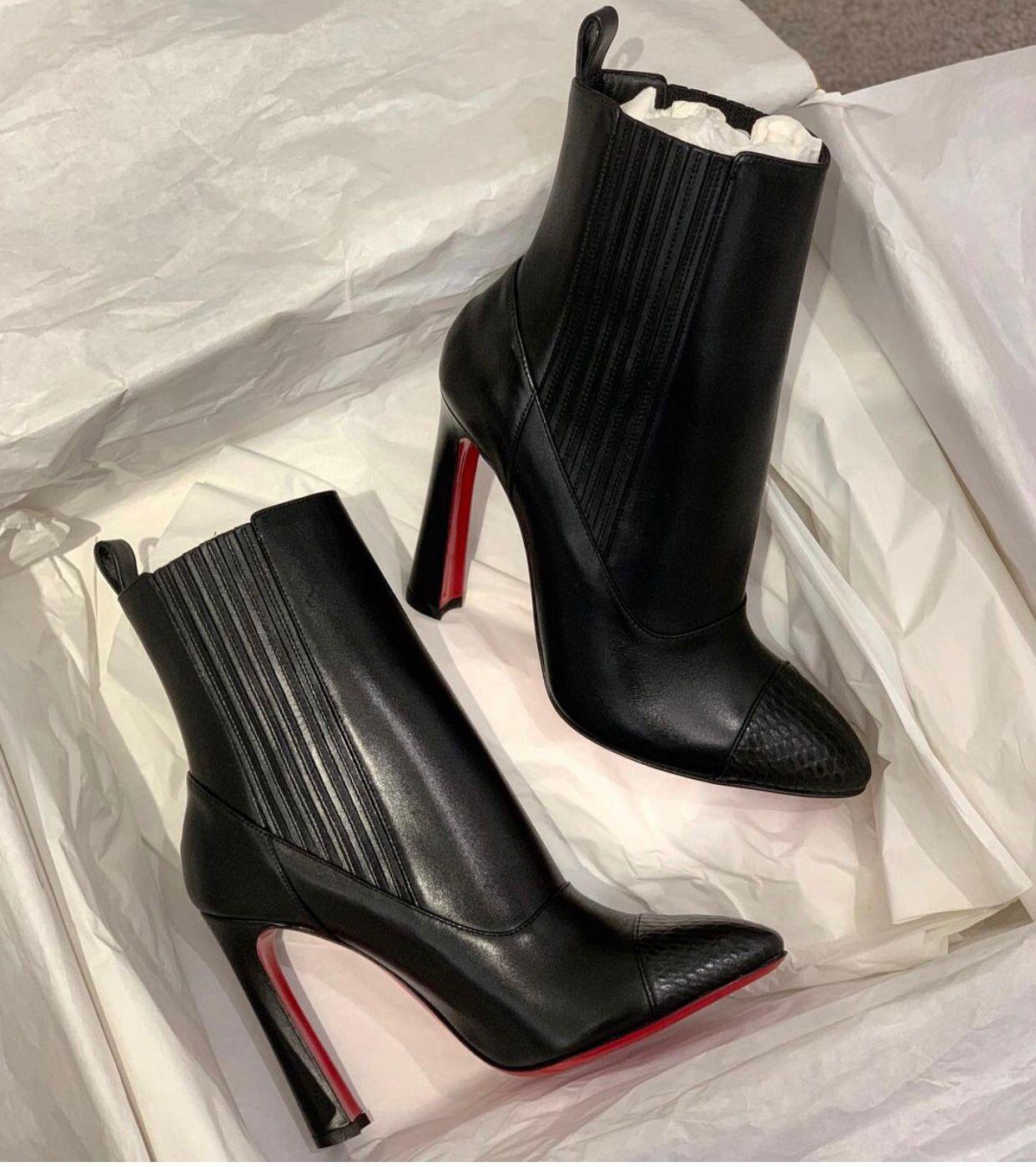 Winter Luxury Me In The 90s Ankle Boots Elegant Lady Red Bottom Booties Fashion Women Pointed Toe High Heels Party Dress Wedding EU35-43, Black
Winter Luxury Me In The 90s Ankle Boots Elegant Lady Red Bottom Booties Fashion Women Pointed Toe High Heels Party Dress Wedding EU35-43, Black