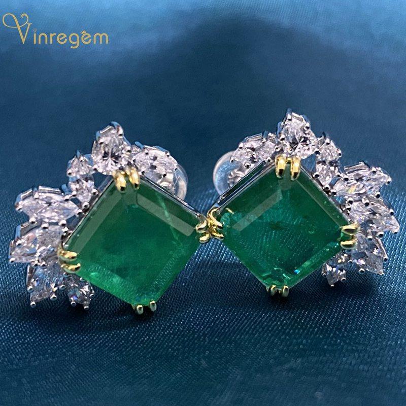 Stud Vinregem Vintage 925 Sterling Silver Created Moissanite Diamonds Emerald Gemstone Earrings Ear Studs Fine Jewelry Gift Wholesale, Golden;silver
Stud Vinregem Vintage 925 Sterling Silver Created Moissanite Diamonds Emerald Gemstone Earrings Ear Studs Fine Jewelry Gift Wholesale, Golden;silver