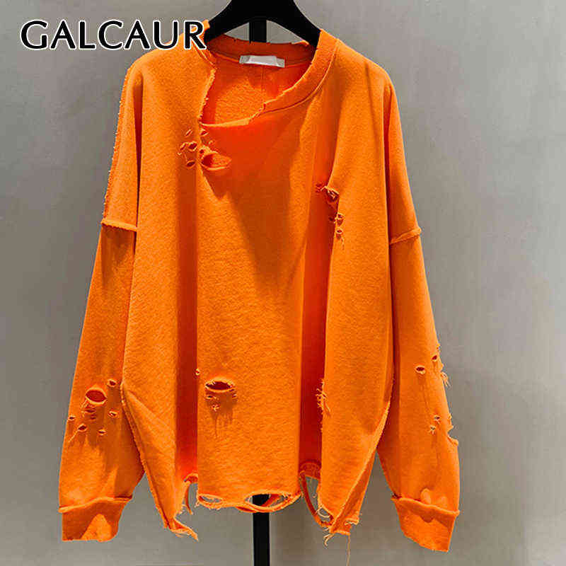 GALCAUR Oversized Sweatshirt For Women O Neck Long Sleeve Hole Korean Pullovers Designer Sweatshirts Female Fashion Clothes 211108, White
GALCAUR Oversized Sweatshirt For Women O Neck Long Sleeve Hole Korean Pullovers Designer Sweatshirts Female Fashion Clothes 211108, White