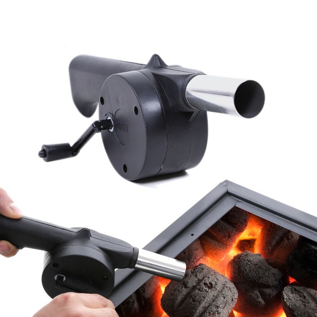 Hand Crank Powered Barbecue Fan Air Blower Grill Fire Cranked Outdoor Picnic Camping BBQ RRD7700 Free shipping