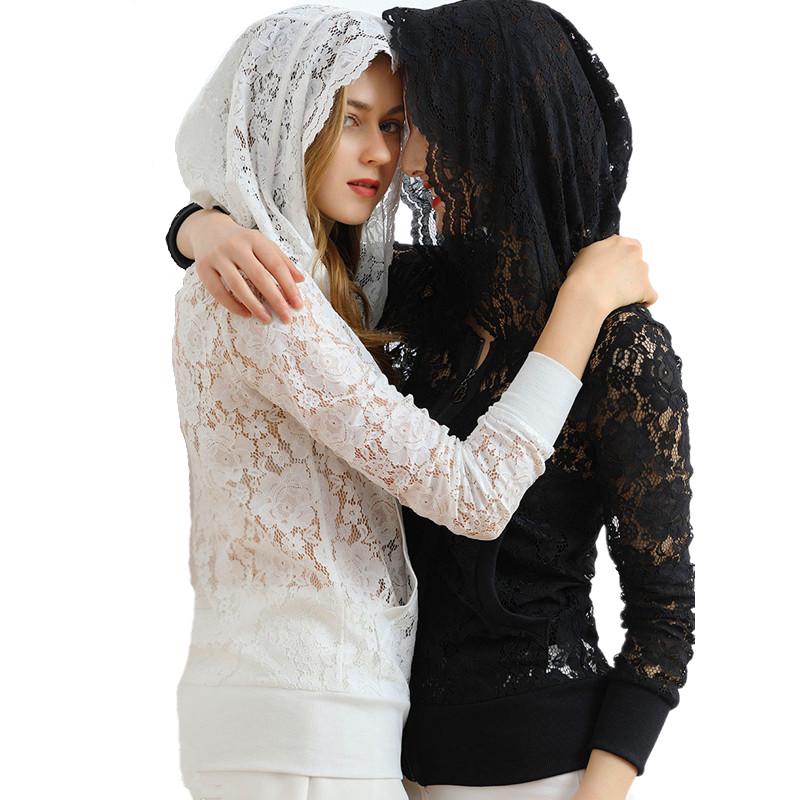 Women's Hoodies & Sweatshirts 2021 Spring Summer Women Lace Floral Hollow Out Sexy Zip-up Hooded Female Club Party Sheer Pocket Top, Black
Women's Hoodies & Sweatshirts 2021 Spring Summer Women Lace Floral Hollow Out Sexy Zip-up Hooded Female Club Party Sheer Pocket Top, Black