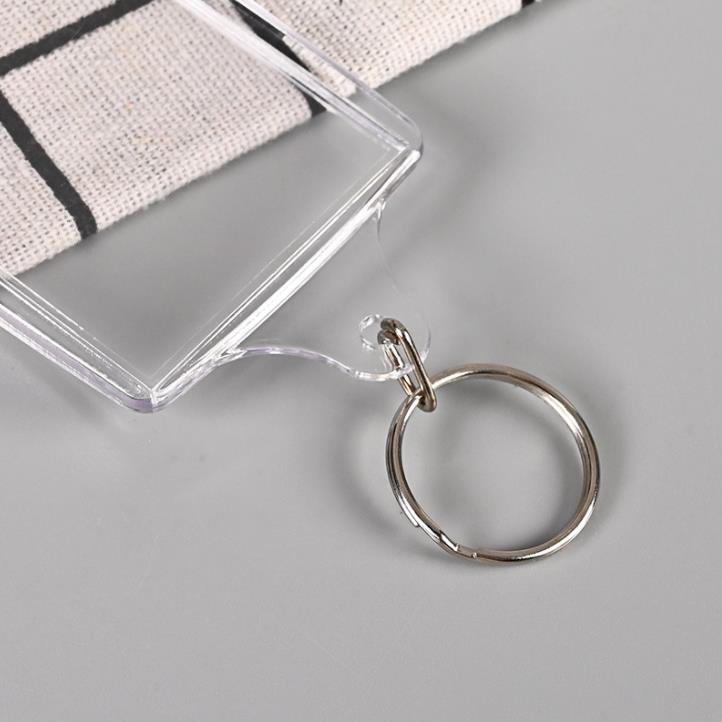 Party Favor Acrylic Plastic Blank Keyrings Insert Passport Photo Frame Keychain Picture-Frame Keyring Gift SN4448