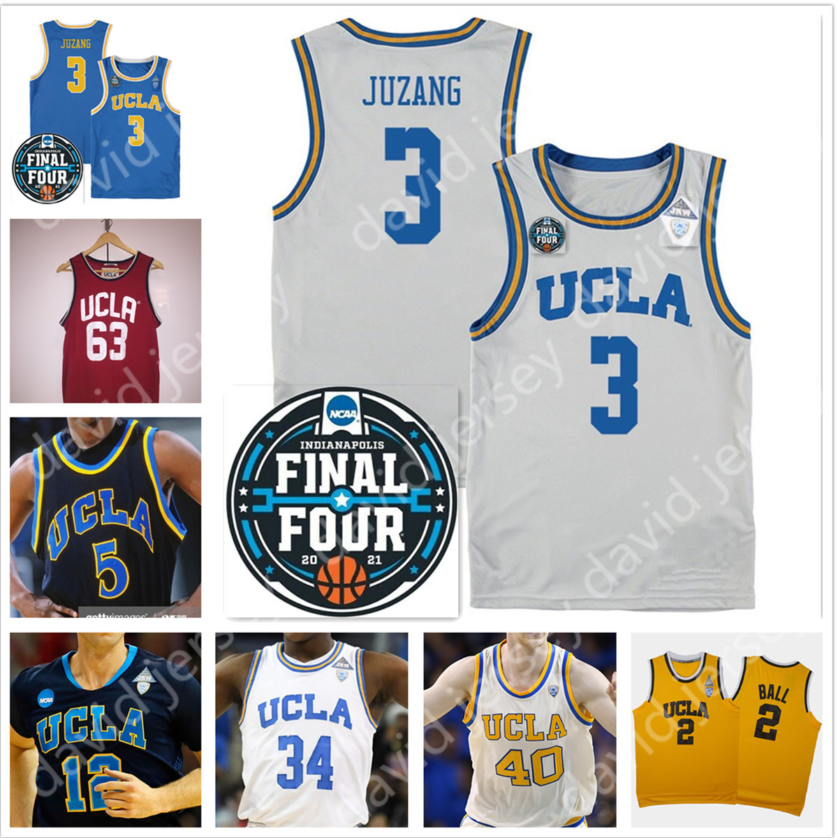 2021 Final Four 4 Custom UCLA Basketball Jersey NCAA College Johnny Juzang Westbrook Ball Smith Holiday LaVine Love Powell Abdul-Jabbar Jalen Hill Collison, White ii
2021 Final Four 4 Custom UCLA Basketball Jersey NCAA College Johnny Juzang Westbrook Ball Smith Holiday LaVine Love Powell Abdul-Jabbar Jalen Hill Collison, White ii