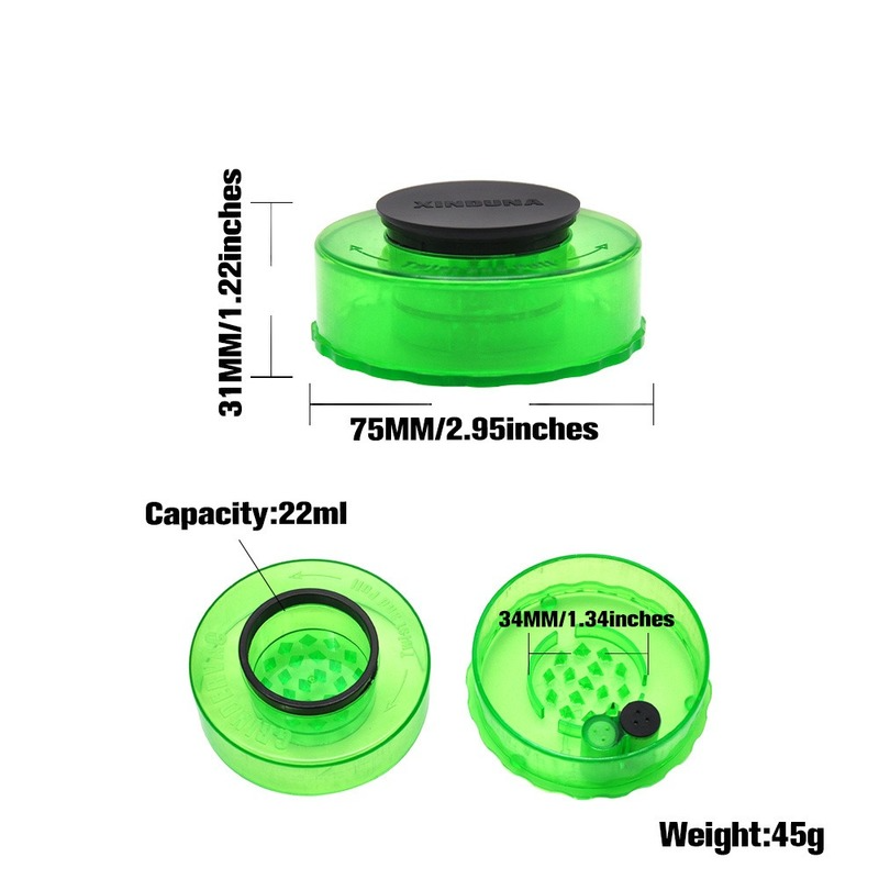 plastic smoke grinder Multi-color 3 layer grinder diameter large Factory direct sale Retailable wholesale
plastic smoke grinder Multi-color 3 layer grinder diameter large Factory direct sale Retailable wholesale
