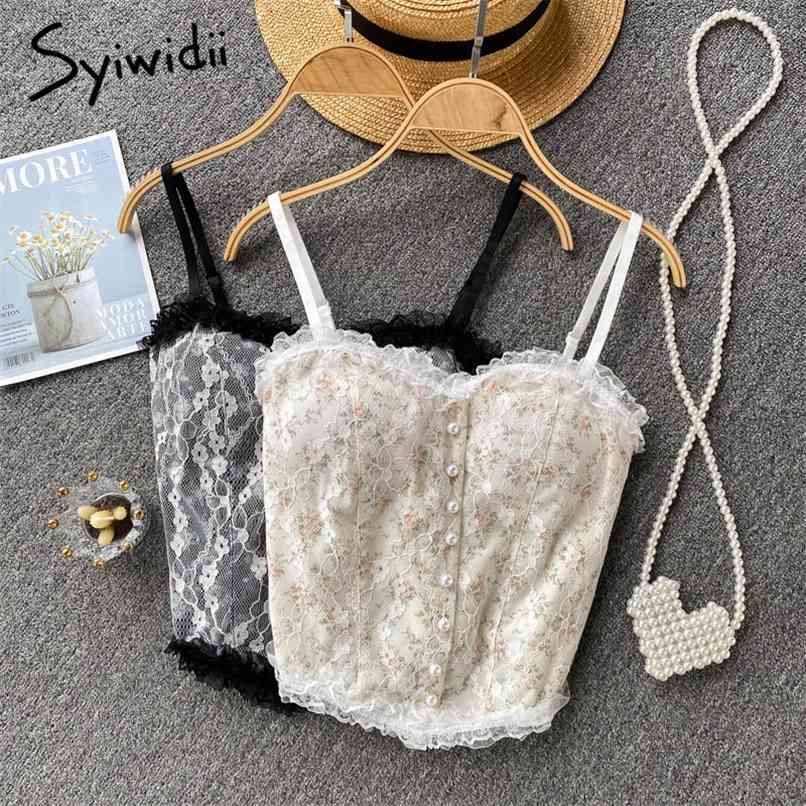 Lace Camis Tank Tops Women Back Elastic Sexy Club ruffles Crop Top Summer Fashion Short Spaghetti Strap Black 210607
Lace Camis Tank Tops Women Back Elastic Sexy Club ruffles Crop Top Summer Fashion Short Spaghetti Strap Black 210607
