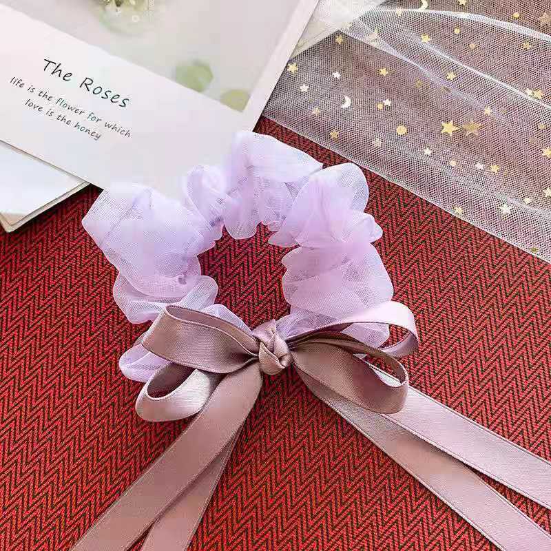 Girls bowknot hair circle sweet versatile headdress Korean large intestine ribbon fairy hair ornament