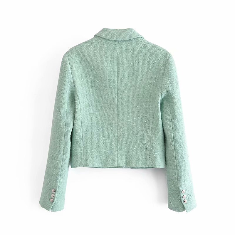 Women Texture Jackets Turn-Down Collar Long Sleeves Coat Chic Lady Fashion Casual Clothes 210517