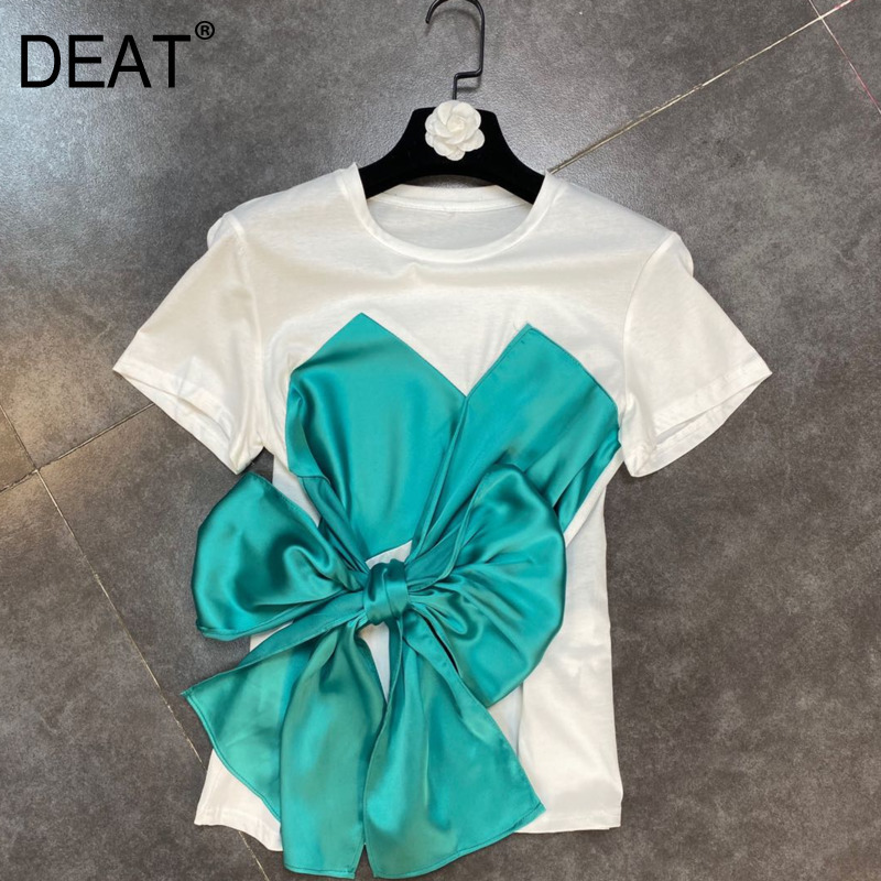 Women T-shirt Round Neck Short Sleeve Fashion Spring Summer Ladies Bowtie HR414 210525, Black
Women T-shirt Round Neck Short Sleeve Fashion Spring Summer Ladies Bowtie HR414 210525, Black