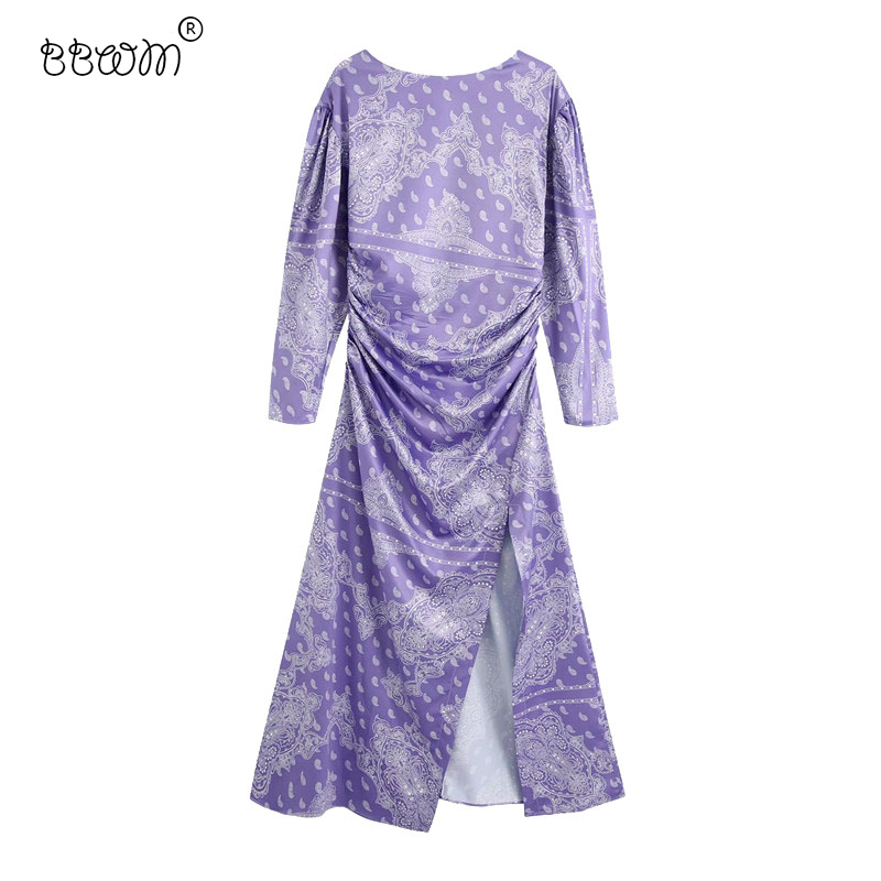 Women Chic Fashion Paisley Print Ruched Dress Vintage Long Sleeve Back Zipper Side Open Dresses Vestidos Mujer 210520, As picture
Women Chic Fashion Paisley Print Ruched Dress Vintage Long Sleeve Back Zipper Side Open Dresses Vestidos Mujer 210520, As picture
