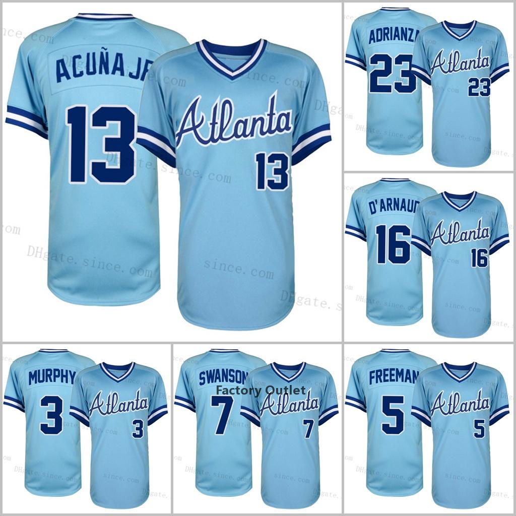 1982 Braves Ronald Acuna Jr. 2021 Atlanta Marcell Ozuna Jersey Ozzie Albies Austin Riley Freddie Freeman Dansby Swanson Brian McCann Baseball Jerseys, 1982 retro style/youth nk
1982 Braves Ronald Acuna Jr. 2021 Atlanta Marcell Ozuna Jersey Ozzie Albies Austin Riley Freddie Freeman Dansby Swanson Brian McCann Baseball Jerseys, 1982 retro style/youth nk