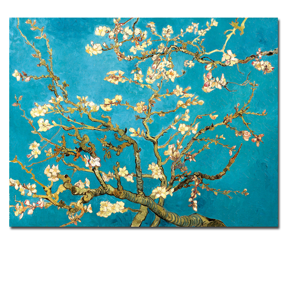 Blossoming Almond Tree By Van Gogh Flower Reproduction Works Oil Painting Canvas Print Wall Picture for Living Room
