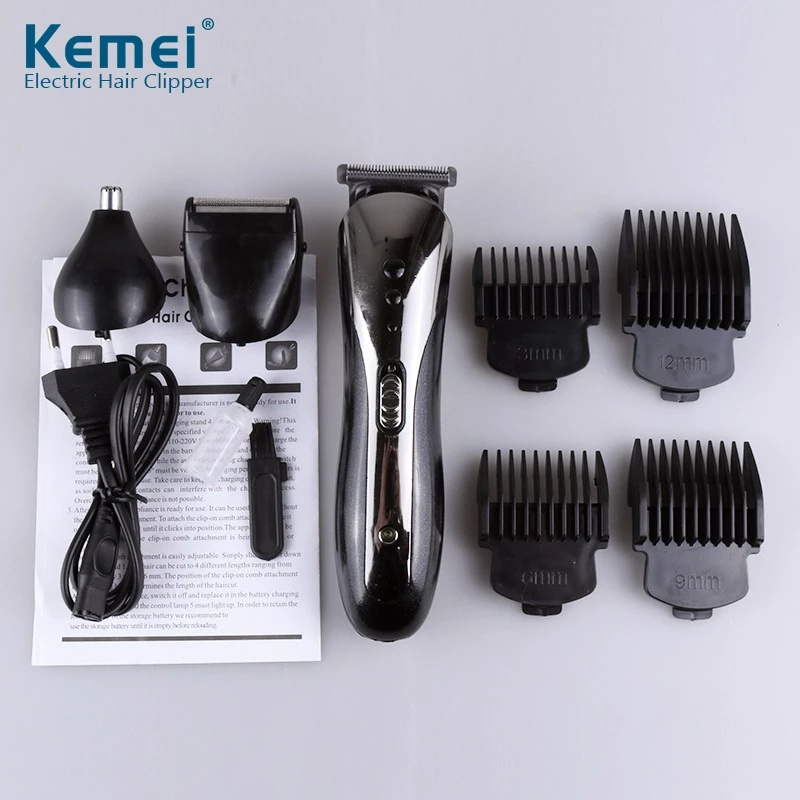 Kemei KM-1407 ALL in 1 Rechargeable Wireless Electric Beard Nose Ear Shaver Hair Clipper Trimmer Tool C260312