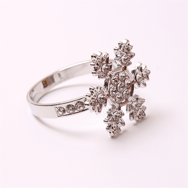 Gold Silver Snowflake Napkin Ring Christmas