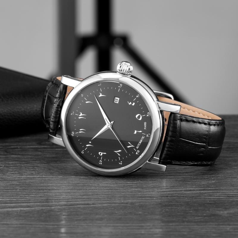 Wristwatches Islamic Watch Automatic Self-wind Movement Luxury Men Mechanical Waterproof Watches Male, Silver brown strap
Wristwatches Islamic Watch Automatic Self-wind Movement Luxury Men Mechanical Waterproof Watches Male, Silver brown strap