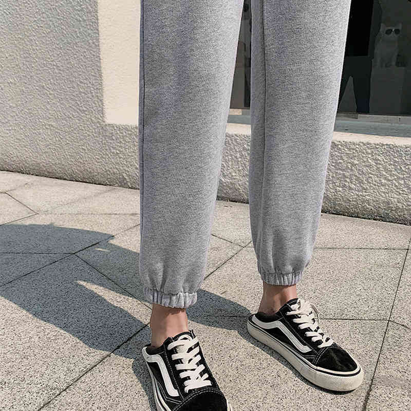 Women High Waist Harem Pants Cotton Sweatpants Loose Solid Casual Sport Fashion Bottoms Trousers 11065 210506