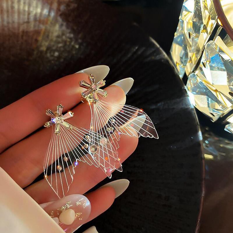 Dangle & Chandelier Transparent Fishtail Inlaid Rhinestones Earrings 2021 Trendy Temperament Luxury Woman Party Aesthetic Jewelry Gift, Silver
Dangle & Chandelier Transparent Fishtail Inlaid Rhinestones Earrings 2021 Trendy Temperament Luxury Woman Party Aesthetic Jewelry Gift, Silver