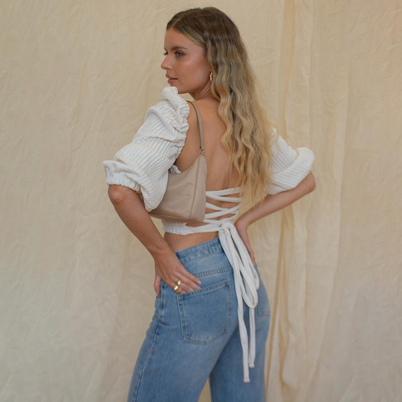 Women' T-Shirt Sexy Square Neck Puff Half Sleeve Crisscross Tie Backless Crop Tops Shirt Back Lace Up 2021 Fashion Party Streetwear Tee, White
Women' T-Shirt Sexy Square Neck Puff Half Sleeve Crisscross Tie Backless Crop Tops Shirt Back Lace Up 2021 Fashion Party Streetwear Tee, White