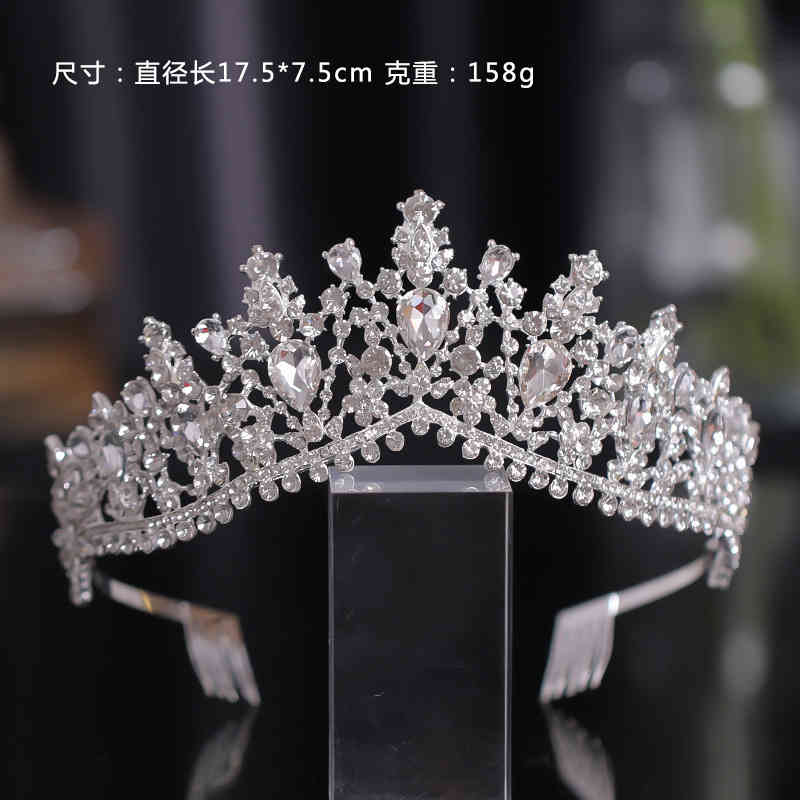 Wedding Hair Jewelry Accessories Crystal Crown with Comb Alloy Rhinestone Headdress Princess Gift