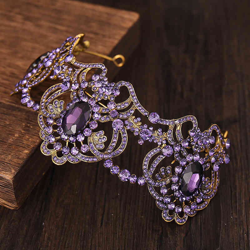 Wedding Hair Jewelry Accessories Amethyst Crown Hoop Selling Headdress Bride Dress
