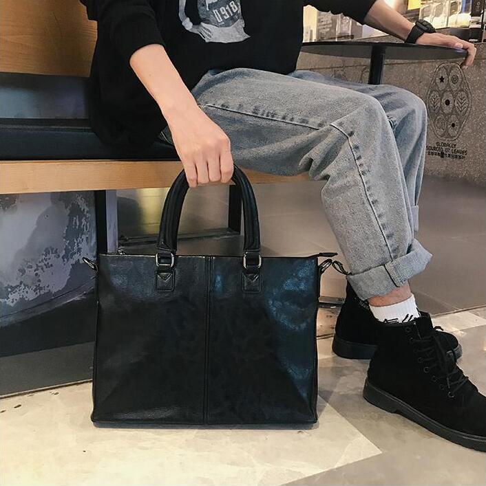 Factory wholesale men bag simple sewing casual handbag portable large capacity business briefcases soft leather shoulder bags computer handbags, Black
Factory wholesale men bag simple sewing casual handbag portable large capacity business briefcases soft leather shoulder bags computer handbags, Black