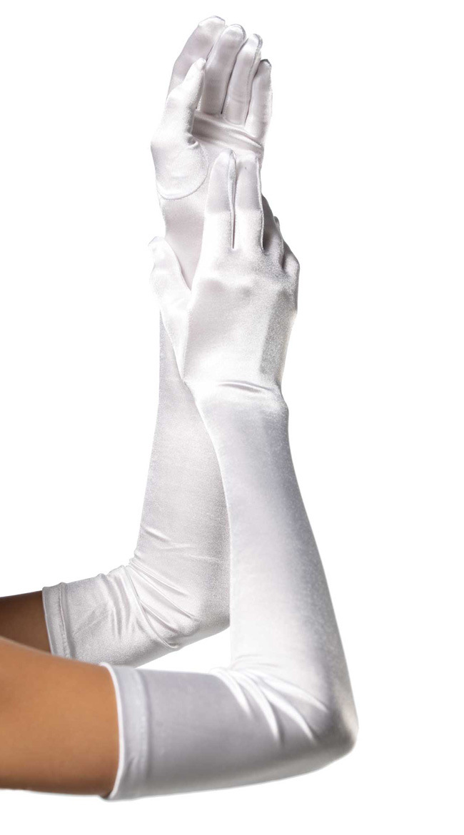Long Party Dance Gloves Mariage White/Black/Red Finger Satin Boda Opera For Bridal Wedding Accessories