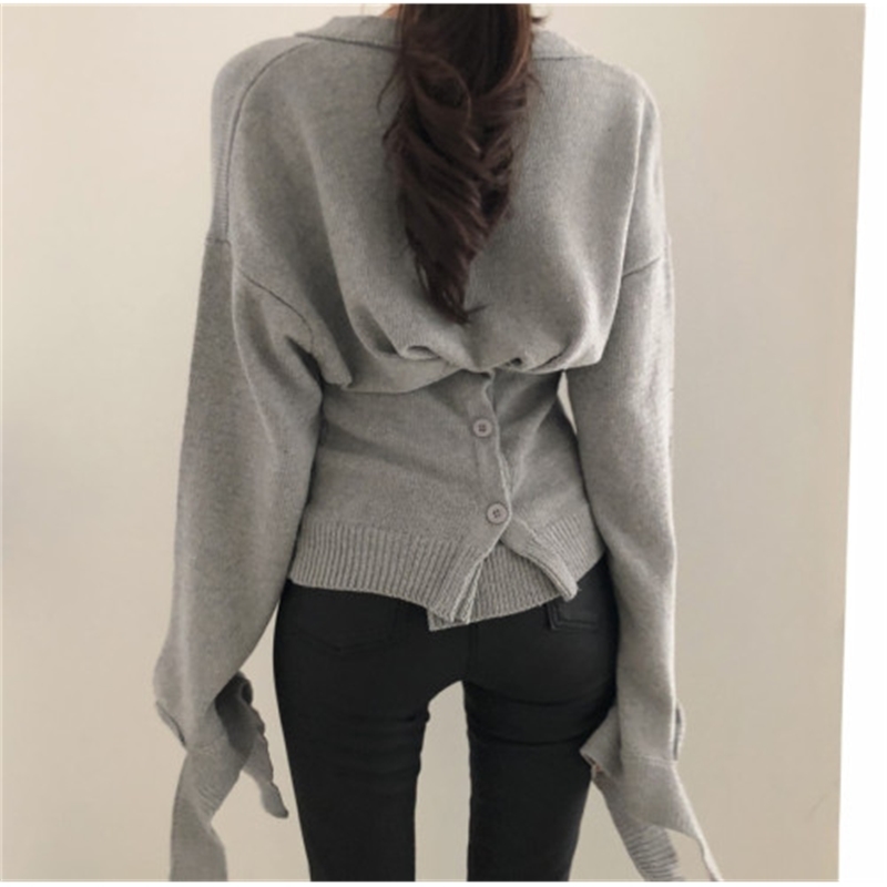 Spring Korean Fashion Sexy Knitted Cardigans Sweaters Women Long Sleeve Single Breasted Casual Tops 210514