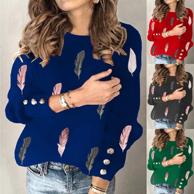 Women's Sweaters Fashion Women Print T-shirts Spring Tee Autumn Sweater Top Casual Long Sleeve Button Knitted Pullover S-5XL, White;black
Women's Sweaters Fashion Women Print T-shirts Spring Tee Autumn Sweater Top Casual Long Sleeve Button Knitted Pullover S-5XL, White;black