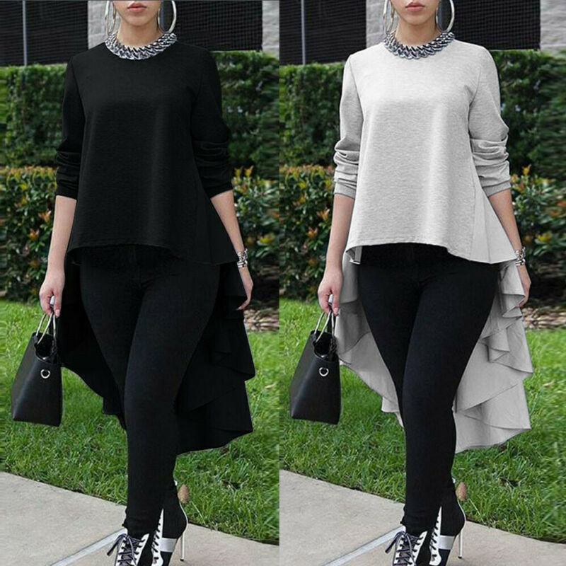 Brand New Women Solid Loose Blouse Shirt Tops Asymmetrical Sleeve Long High Low Size Waterfall Tuxedo Plus Size, Black
Brand New Women Solid Loose Blouse Shirt Tops Asymmetrical Sleeve Long High Low Size Waterfall Tuxedo Plus Size, Black