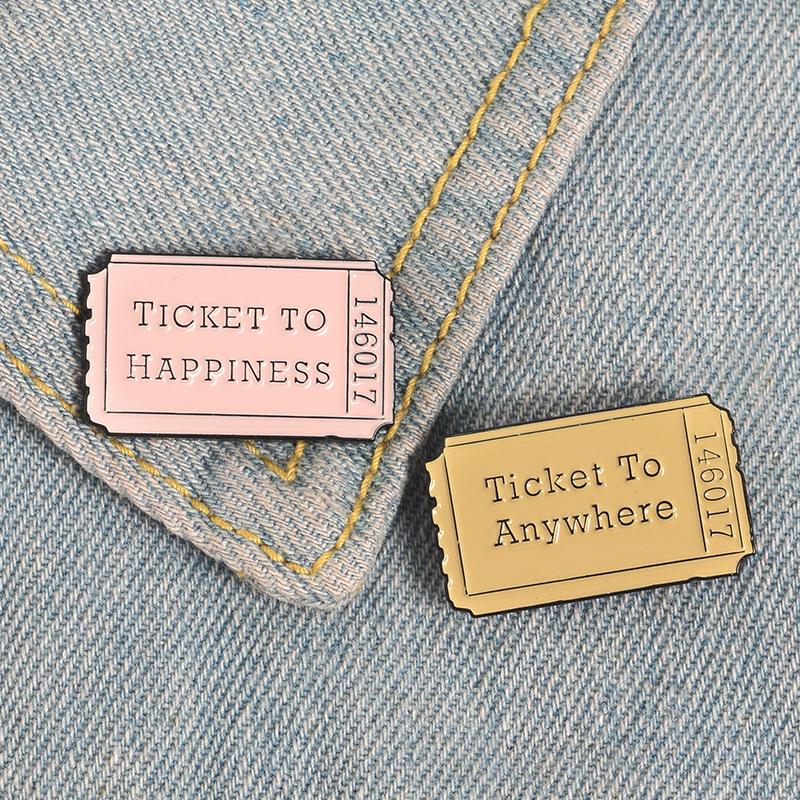 Pins, Brooches Cartoon Badges Movie Tickets For Women Letter TICKET TO HAPPINESS Anywhere Enamel Pin Backpack Jewelry Gifts
Pins, Brooches Cartoon Badges Movie Tickets For Women Letter TICKET TO HAPPINESS Anywhere Enamel Pin Backpack Jewelry Gifts