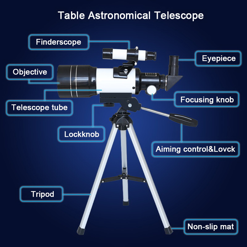 150X HD Professional Astronomical Telescope 70 Mm Wide Angle Kids Monocular With Tripod Student Night Vision Deep Space Star View