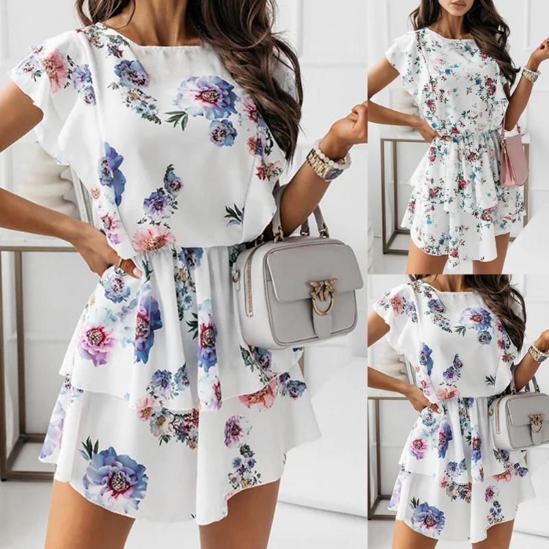 Casual Dresses Women Floral Print Mini Dress Doule Layer Ruffles Sleeveless Summer Sundress For Beach Elegant Streetwear, Black;gray
Casual Dresses Women Floral Print Mini Dress Doule Layer Ruffles Sleeveless Summer Sundress For Beach Elegant Streetwear, Black;gray