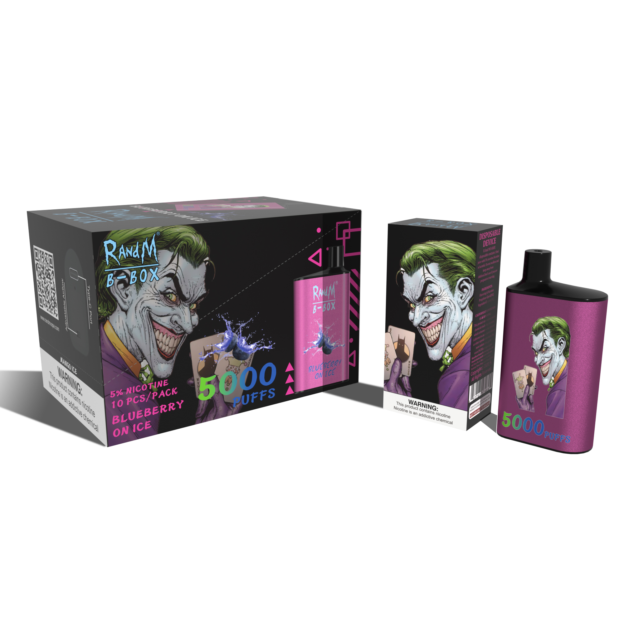 Original RandM B-Box 5000 Puffs Disposable E cigarette Glowing Vape With Multi-flavor cigarette Factory Wholesale
Original RandM B-Box 5000 Puffs Disposable E cigarette Glowing Vape With Multi-flavor cigarette Factory Wholesale