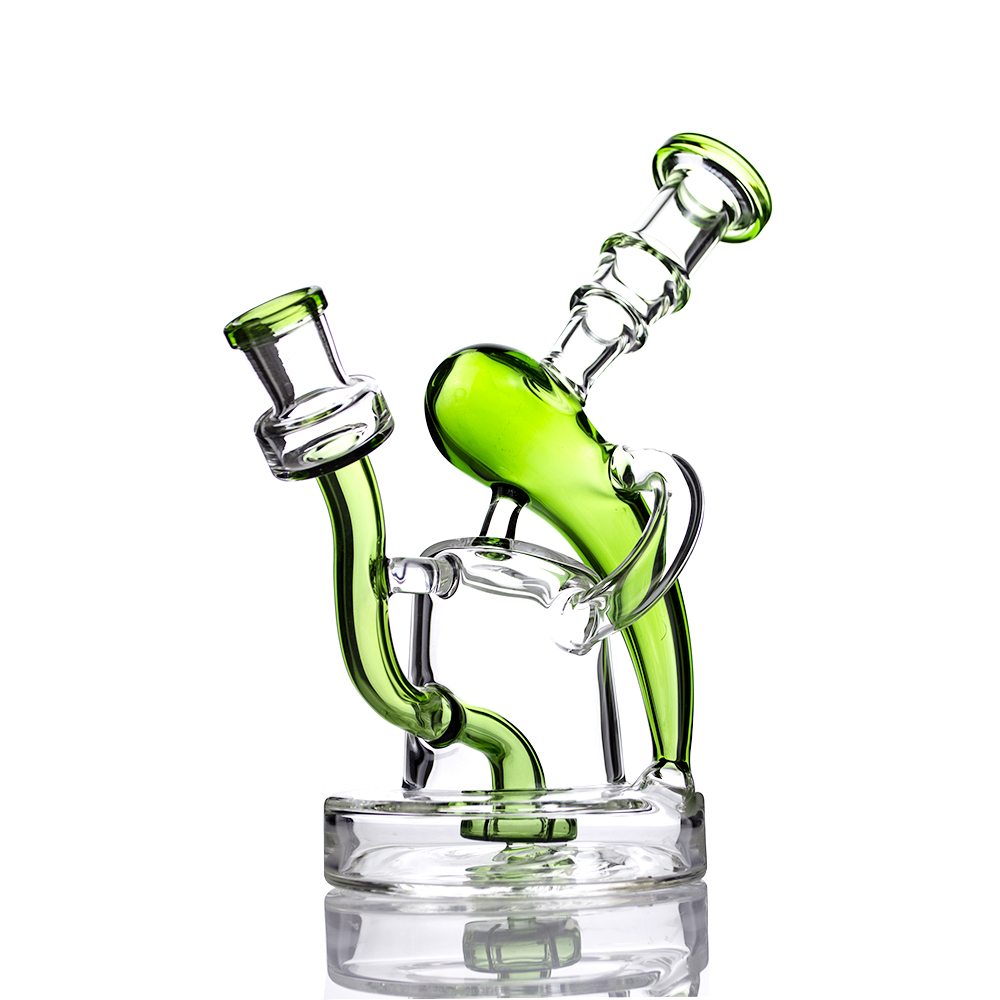 

7 inch recycler dab rig hookah cool unique showerhead perc glass smoking water pipe bong with quartz banger gift