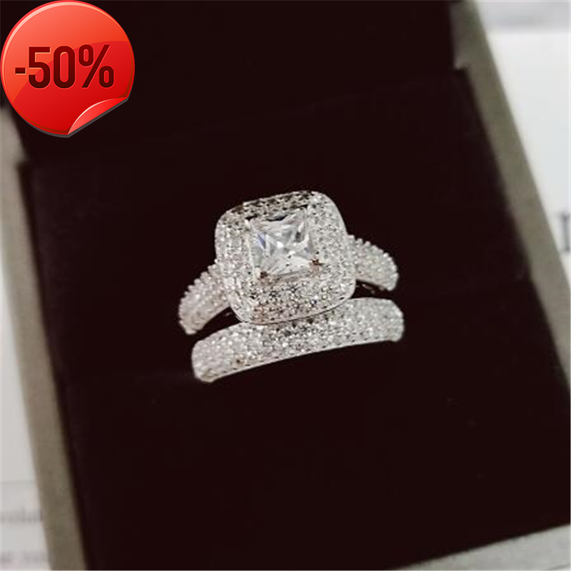 Vecalon 188pcs Topaz Simulated diamond cz 14KT White Gold Filled 3-in-1 Engagement Wedding Band Ring Set for Women Sz 5-11, Slivery;golden
Vecalon 188pcs Topaz Simulated diamond cz 14KT White Gold Filled 3-in-1 Engagement Wedding Band Ring Set for Women Sz 5-11, Slivery;golden