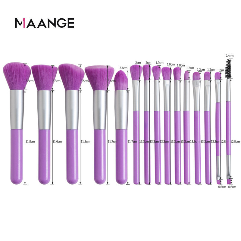 MAANGE Fluorescent Series Makeup Brushes Tool Set Powder Eye Shadow Foundation Blush Blending 15pcs Make Up Brush Kit Brocha De Maquillaje