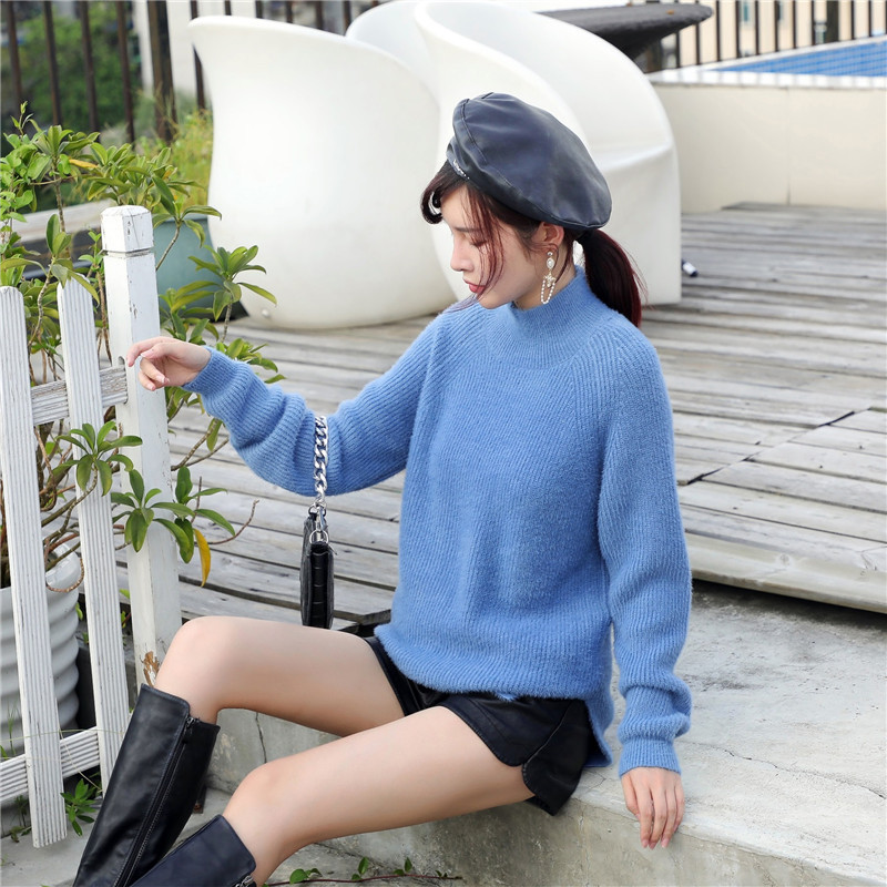 Autumn Winter Half Turtleneck Mink Cashmere Sweater Women Office Lady Thick Solid Knitted Pullovers 210520, Yellow
Autumn Winter Half Turtleneck Mink Cashmere Sweater Women Office Lady Thick Solid Knitted Pullovers 210520, Yellow