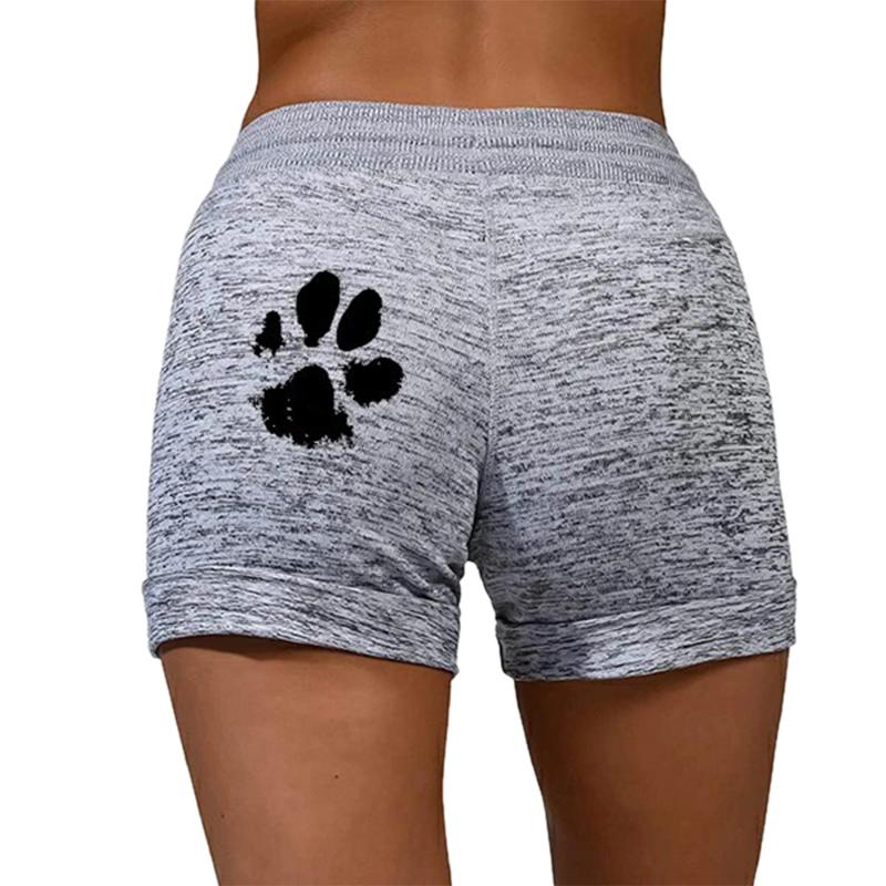 Women Shorts Waistband Loose Print Elastic Waist Fashion Casual Running Sports Female High Quality Cotton Regular Pockets Women's